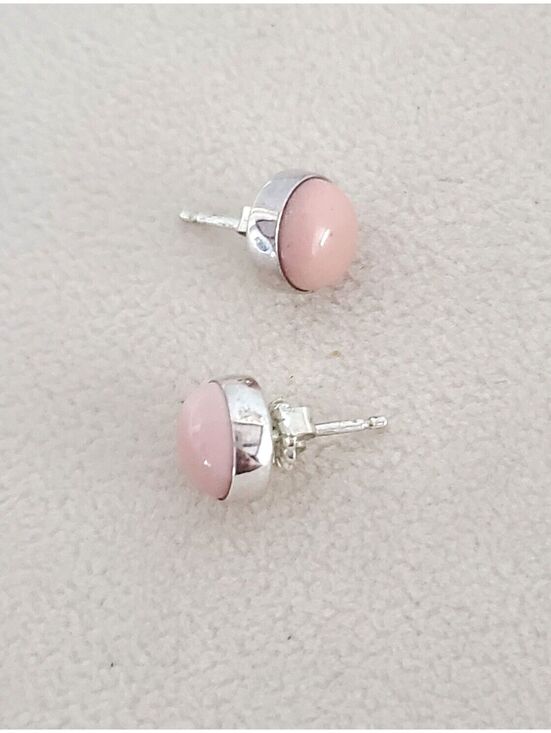 None Jewelry - Vintage Sterling Silver Pink Lucite Stud Earrings